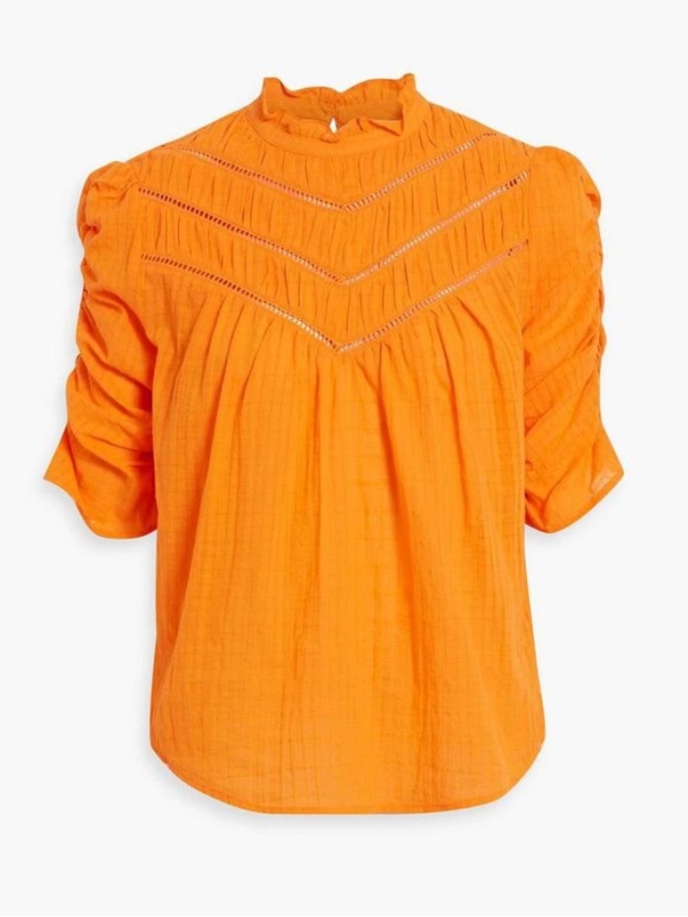 Veronica Beard Frasier Blouse Womens Size 4 Victorian Romantic Orange Cotton - Picture 3 of 11
